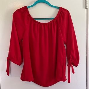 Off the shoulder J crew shirt